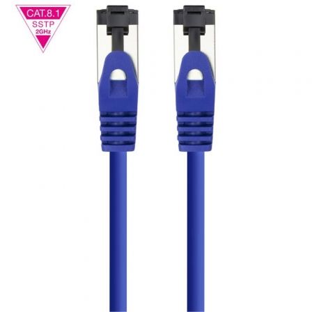 CABLE DE RED LATIGUILLO SSTP CAT8.1 AWG26 2 M AZUL NANOCABLE